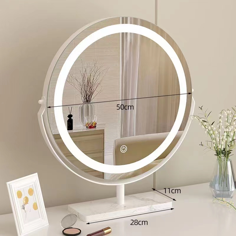 Tisch-LED-Make-up-Spiegel, drehbarer Make-up-Spiegel, LED-Desktop-Make-up-Spiegel mit Licht